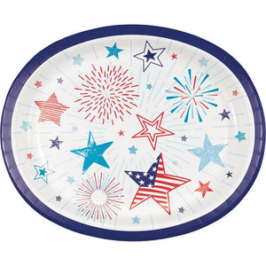 Patriotic Party Paper Oval Platter (8/Pkg) by Creative Converting