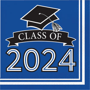 Blue Graduation Class of 2024 2Ply Luncheon Napkin (36/Pkg) by Creative Converting