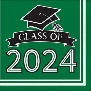 Green Graduation Class of 2024 2Ply Luncheon Napkin (36/Pkg) by Creative Converting