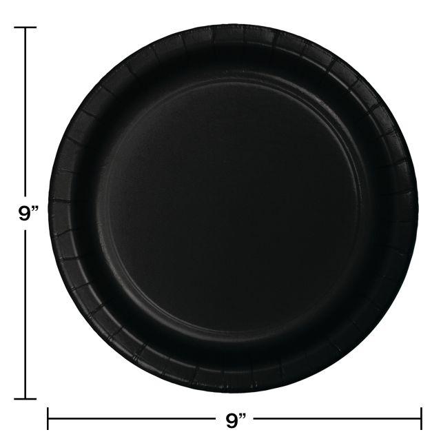 Black Paper Plates, 24 ct Party Decoration