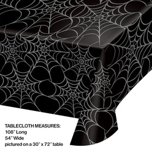 Silver Web Plastic Table Cover buy today at PartyDecorations.com