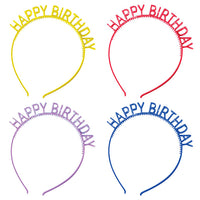 Birthday Plastic Headbands w/ Glitter 4ct by Creative Converting