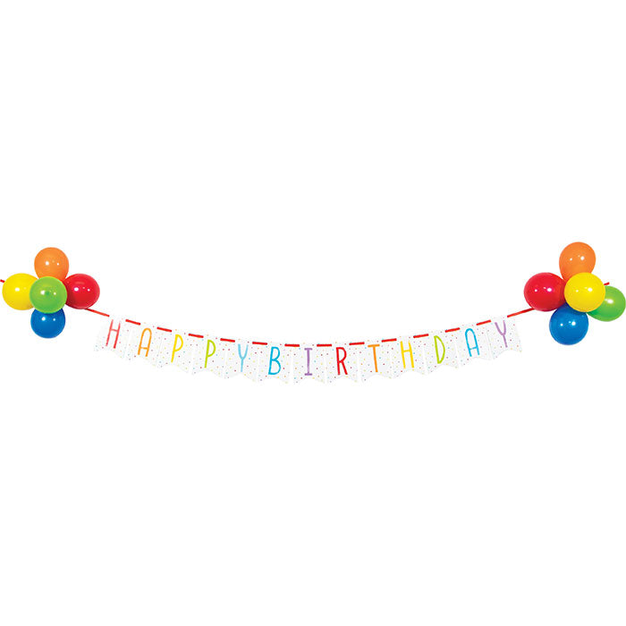 Balloon Bash Ribbon Banner w/ Latex Balloons 1ct