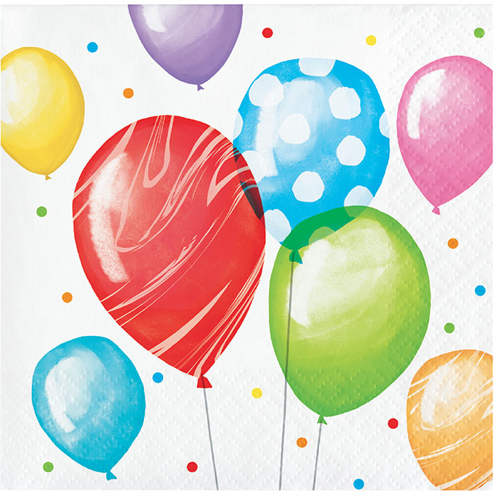 Balloon Bash Beverage Napkin 16ct by Creative Converting