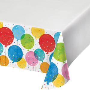 Confetti Balloons Tablecover, Plastic 48" x 88" 1ct by Creative Converting