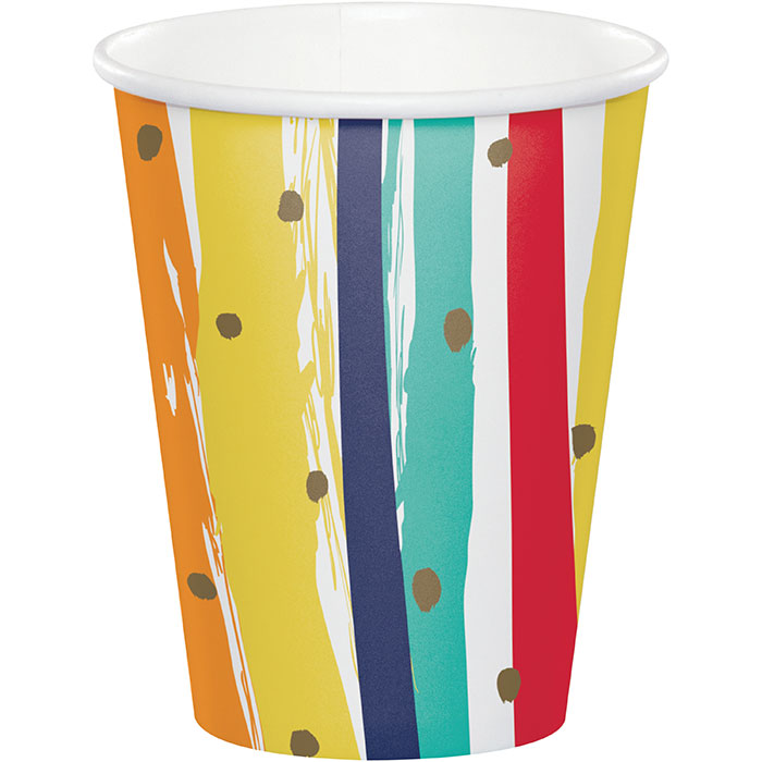 Birthday Stripes Hot/Cold Cup 9oz. 8ct by Creative Converting