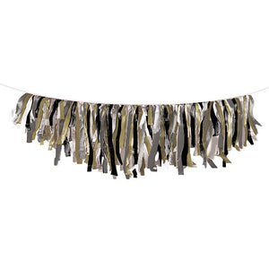 Black/Gold/Silver Tissue Fringe Garland, 1ct by Creative Converting