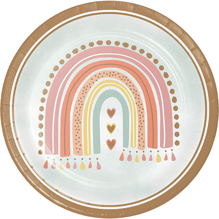 Boho Rainbow Dinner Plate 8ct by Creative Converting