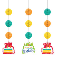 Festive Cake Hanging Cutouts w/ Honeycomb 3ct by Creative Converting
