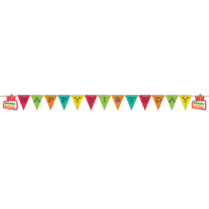 Festive Cake Shaped Banner w/ Ribbon 1ct by Creative Converting