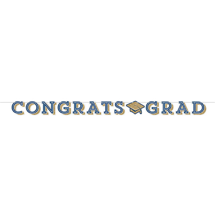 Glittering Grad Shaped Banner with Twine 1ct by Creative Converting