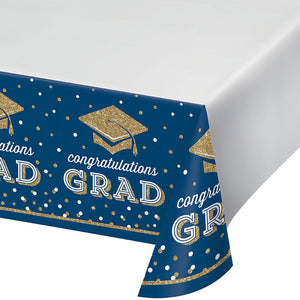 Glittering Grad Paper Tablecover Border Print, 54" x 102" by Creative Converting
