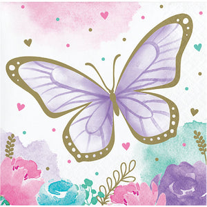 Butterfly Shimmer Beverage Napkin 16ct by Creative Converting