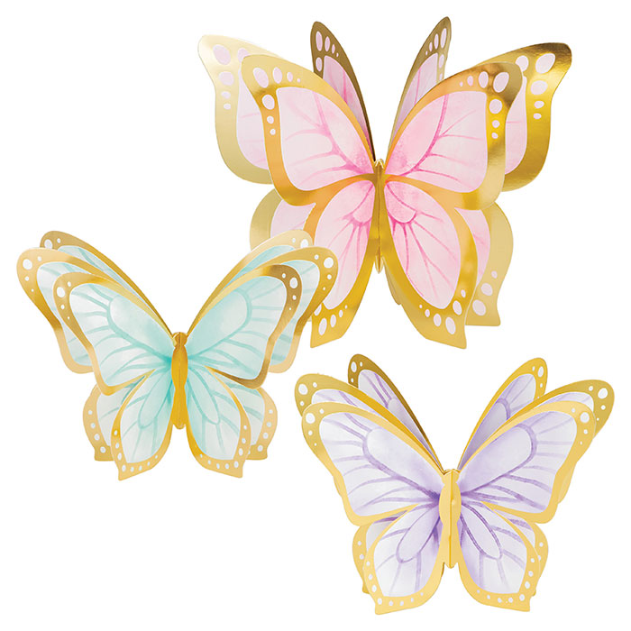 Butterfly Shimmer 3D Centerpiece, Foil 3ct by Creative Converting