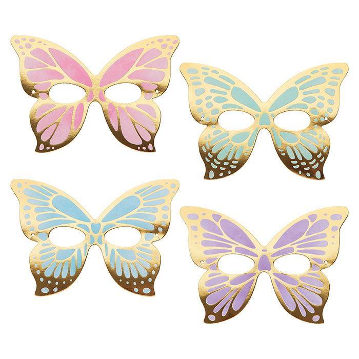 Butterfly Shimmer Paper Masks, Foil 8ct