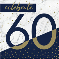 Navy & Gold Milestone Luncheon Napkin, 60 16ct by Creative Converting