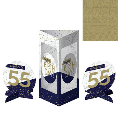 Navy & Gold Milestone Centerpiece stands 3ct by Creative Converting