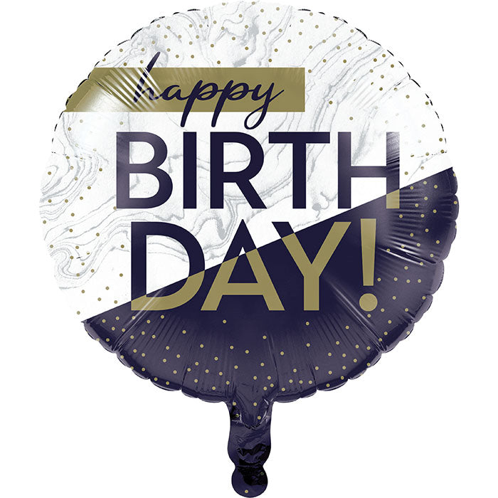 Navy & Gold Milestone Metallic Balloon 18" 1ct by Creative Converting