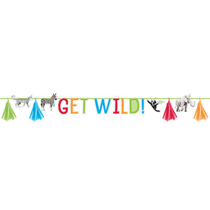 Party Animals Letter Ribbon Banner w/ Tassels 1ct by Creative Converting
