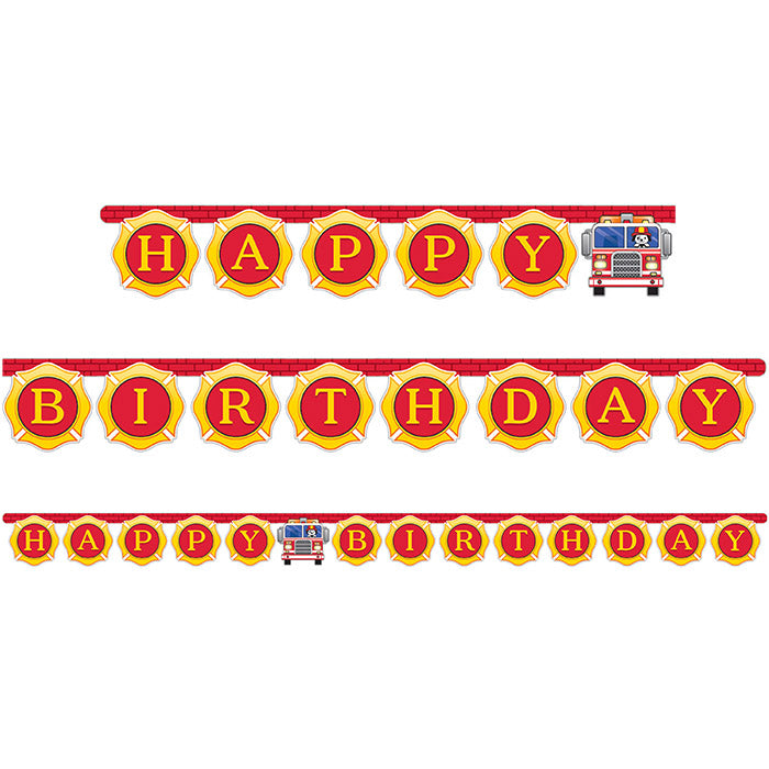 Flaming Fire Truck Jointed Banner Lg by Creative Converting