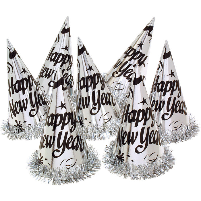 Silver Foil Party Hats by Creative Converting