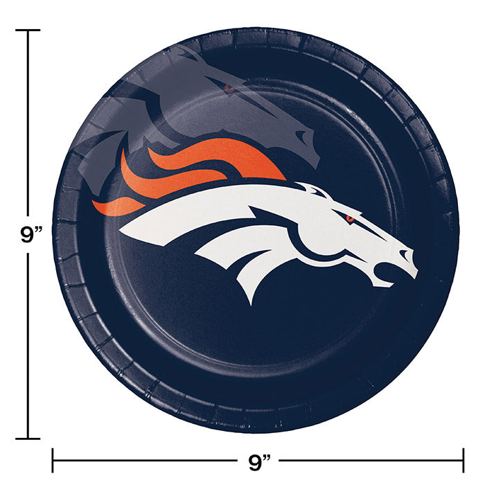 Denver Broncos Paper Plates, 8 ct Party Decoration