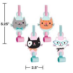 Purr-Fect Party Blowouts W/Med, 8 ct Party Decoration