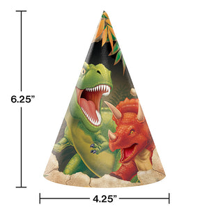 Dinosaur Party Hats, 8 ct Party Decoration
