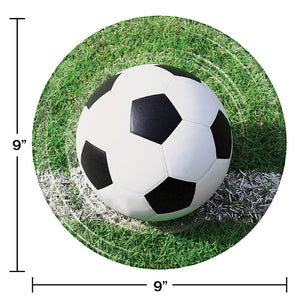 Soccer Paper Plates, 8 ct Party Decoration