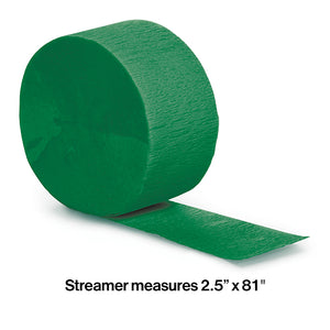 Emerald Green Crepe Streamers 81' Party Decoration
