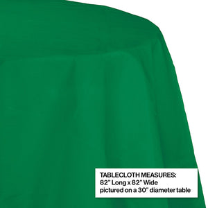 Emerald Green Round Polylined TIssue Tablecover, 82" Party Decoration