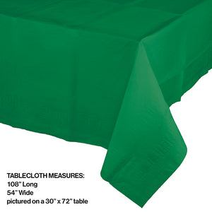 Emerald Green Tablecover 54"X 108" Polylined Tissue Party Decoration