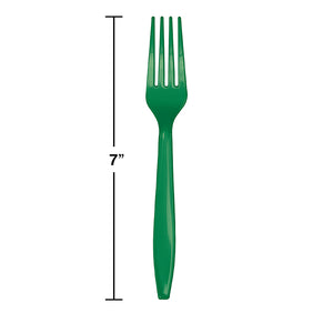Emerald Green Plastic Forks, 24 ct Party Decoration