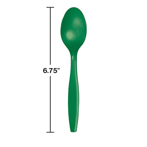 Emerald Green Plastic Spoons, 24 ct Party Decoration