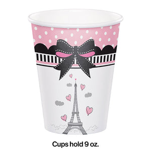 Party In Paris Hot/Cold Paper Paper Cups 9 Oz., 8 ct Party Decoration