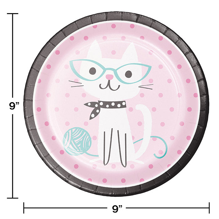 Cat Party Paper Plates, 8 ct Party Decoration