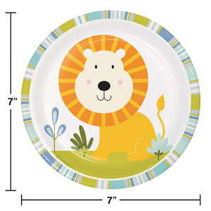 Happy Jungle Dessert Plates, Lion, 8 ct Party Decoration