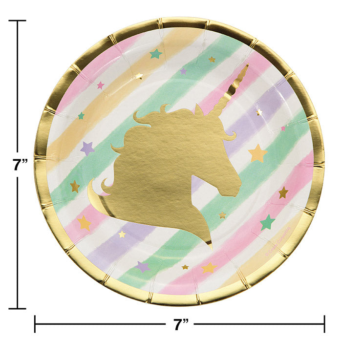 Sparkle Unicorn Dessert Plates, 8 ct Party Decoration