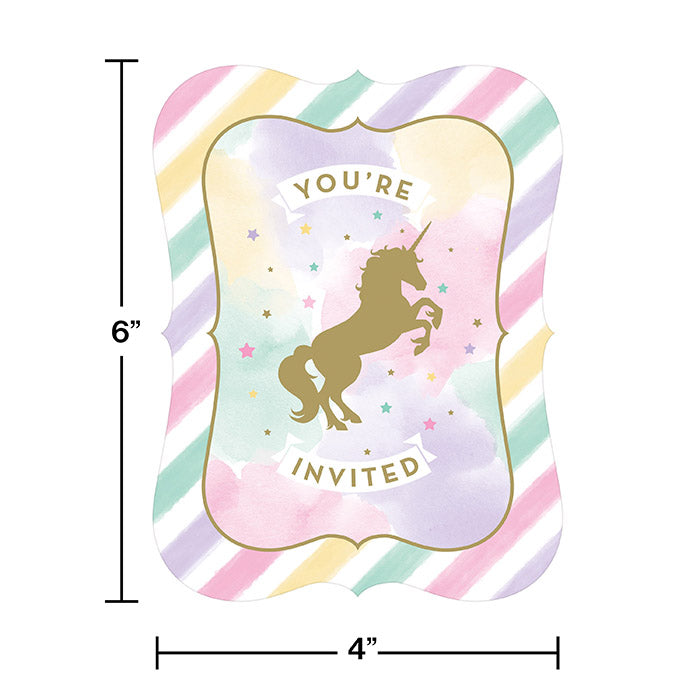 Unicorn Sparkle Invitation Postcard, 8 ct Party Decoration