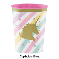 Unicorn Sparkle Plastic Keepsake Cup 16 Oz. Party Decoration