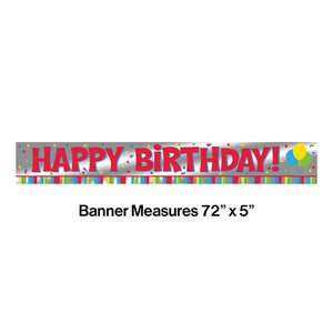 Banner Foil 6' Happy Birthday Party Decoration
