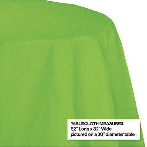 Fresh Lime Round Polylined TIssue Tablecover, 82" Party Decoration