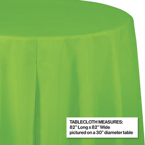 Fresh Lime Round Plastic Tablecover, 82" Party Decoration