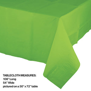 Fresh Lime Tablecover 54"X 108" Polylined Tissue Party Decoration
