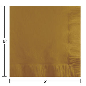 Glittering Gold Beverage Napkin 2Ply, 50 ct Party Decoration