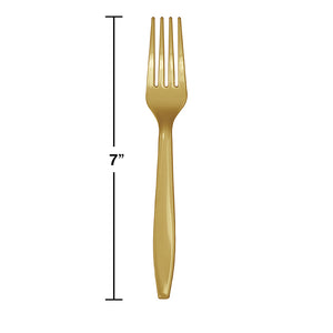 Glittering Gold Plastic Forks, 50 ct Party Decoration