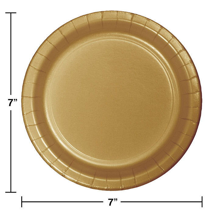 Glittering Gold Paper Dessert Plates (24/Pkg)