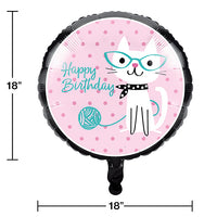 Purr-Fect Party Metallic Balloon 18