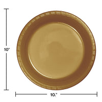 Glittering Gold Plastic Banquet Plates, 20 ct