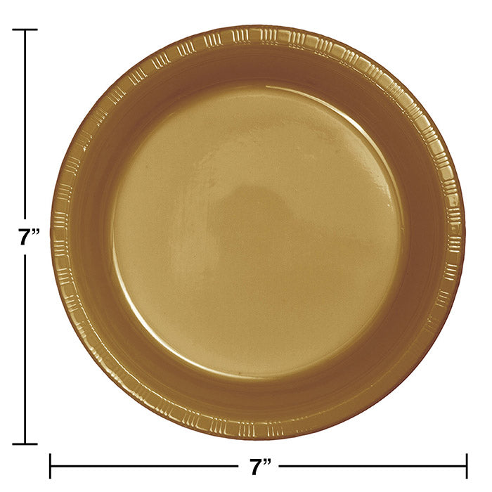 Glittering Gold Plastic Dessert Plates, 20 ct Party Decoration